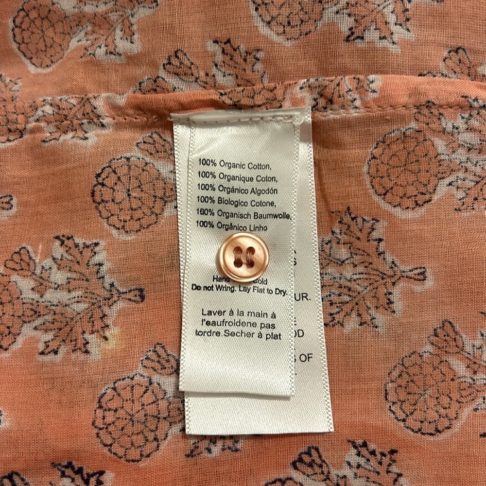 Emerson Fry India Collection Ryan Shirt Block Print Embroidered Flowers Size XS - Picture 11 of 11